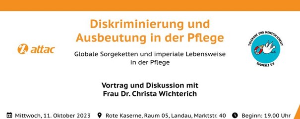 Vortrag und Diskussion: Diskriminierung und Ausbeutung in der Pflege